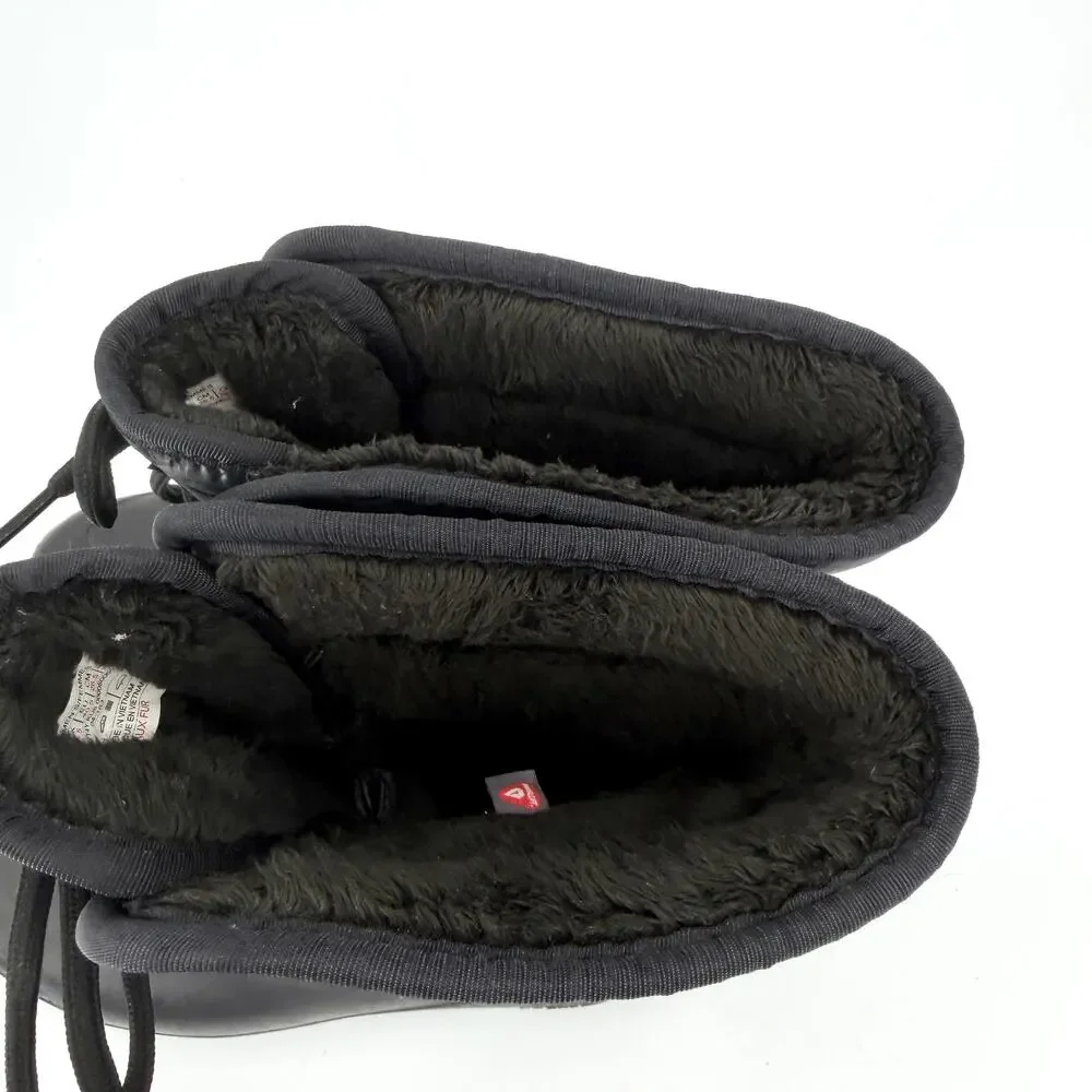 The North Face Black Patent Trim Waterproof Lace Up Snow Boots